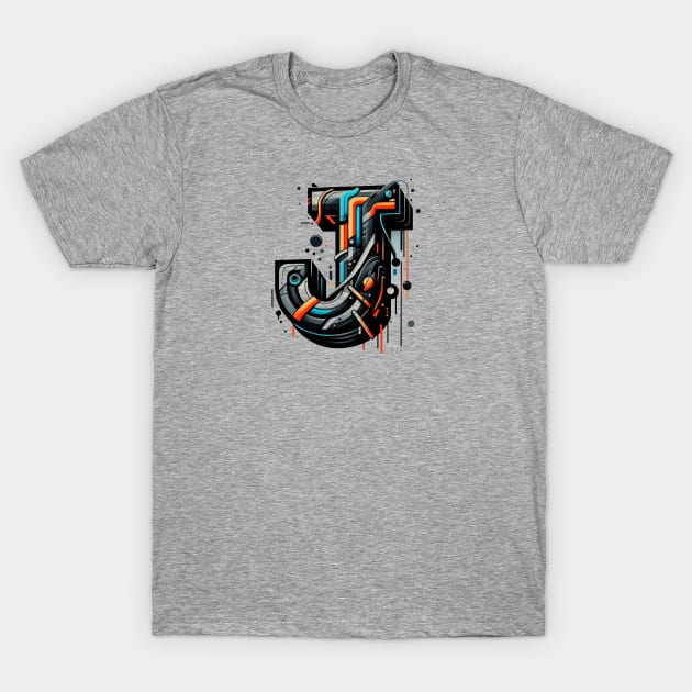 Letter J design graffity style T-Shirt by grappict